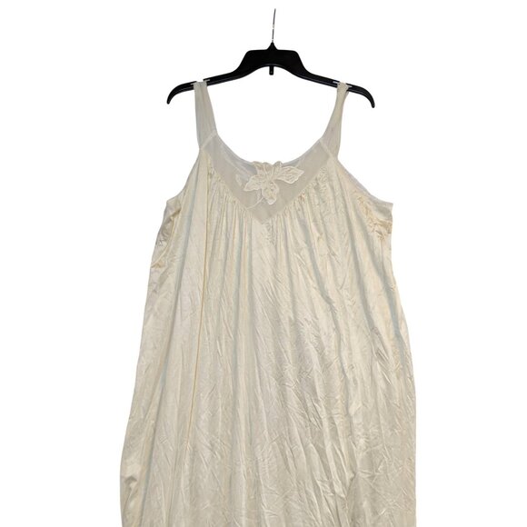Vintage Vanity Fair Ivory Nightgown & Robe Set With Embroidered Sheer Details - - Picture 6 of 8